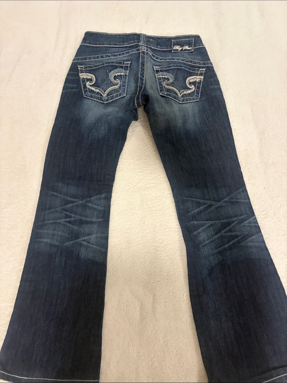 Big Star Dark Blue Flared Jeans with Embroidered Back Pockets